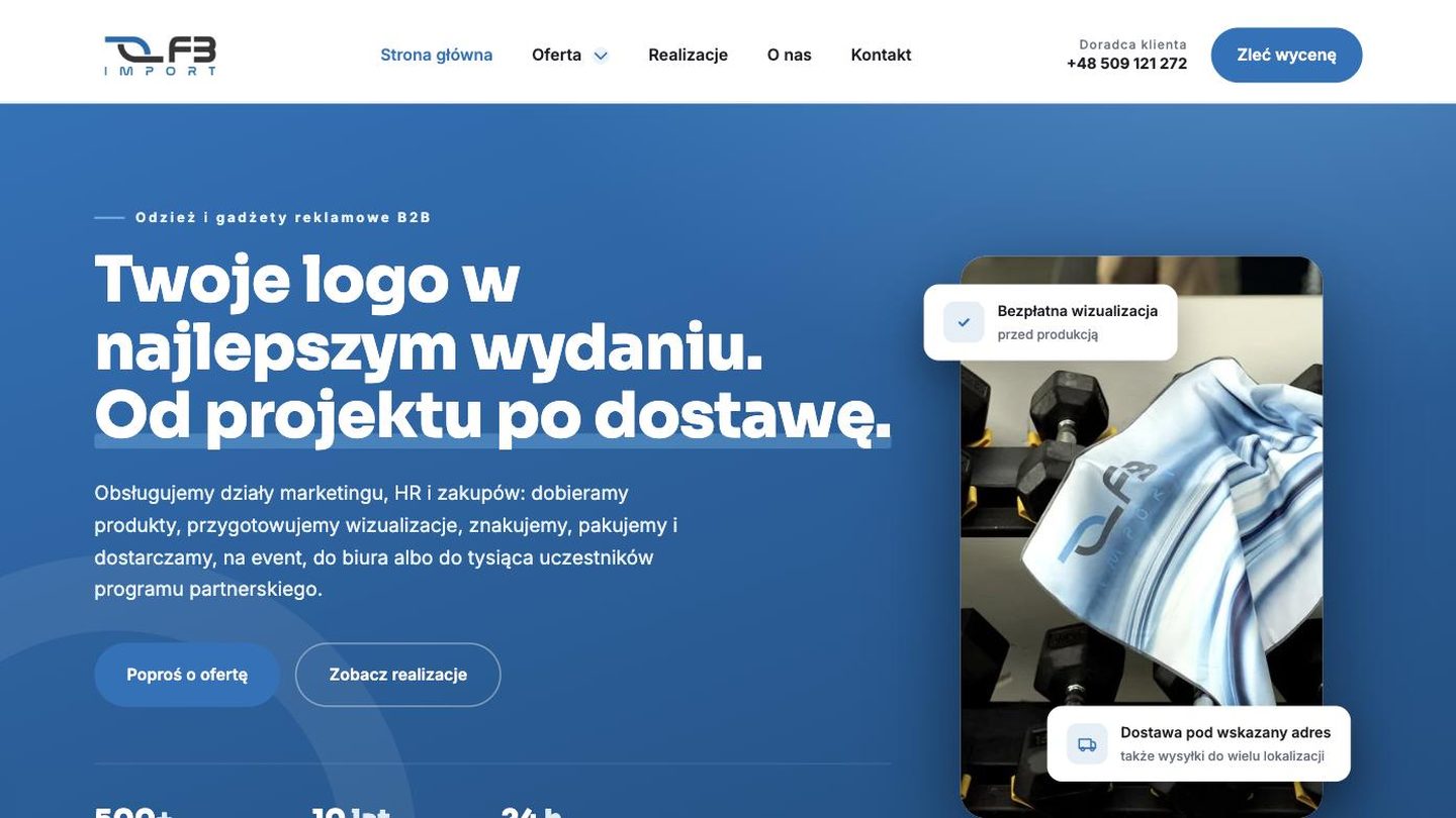 Проект iMarketing: FB IMPORT - рекламная одежда и сувениры B2B