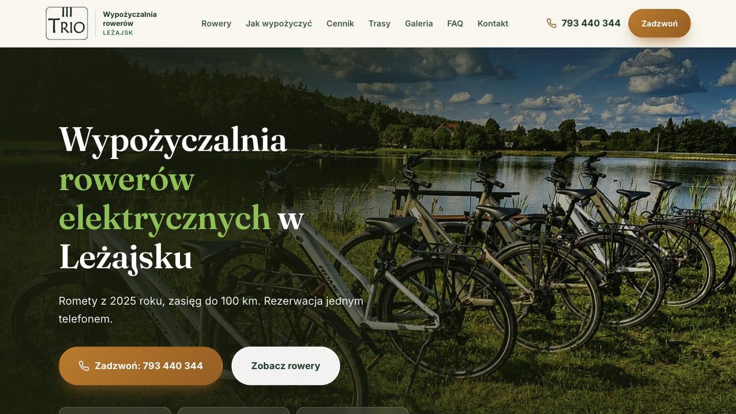 Проект iMarketing: Trio Leżajsk - прокат электровелосипедов, Лежайск